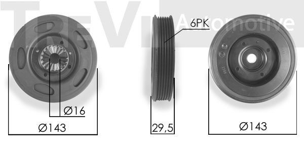 TREVI AUTOMOTIVE skriemulys, alkūninis velenas PC1181